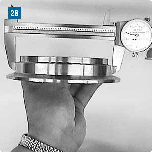 Measuring the Flange Base Diameter with calipers