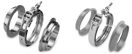 Clampco Machined Flanges work with V-Band Couplings to provide a sealed joint.